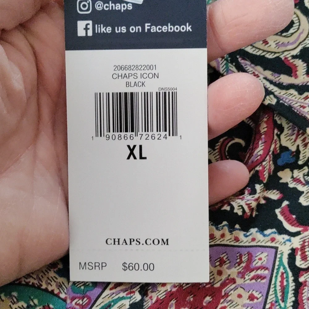 2/$10 04178 Chaps teal & purple paisley No Iron button up shirt XL NWT - Picture 13 of 13